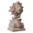 thumbnail image 1 of deevoka Lion Head Statue Crafts Handcarved Tabletop Ornament Animal Sculpture for Living Sandstone Color, 1 of 9