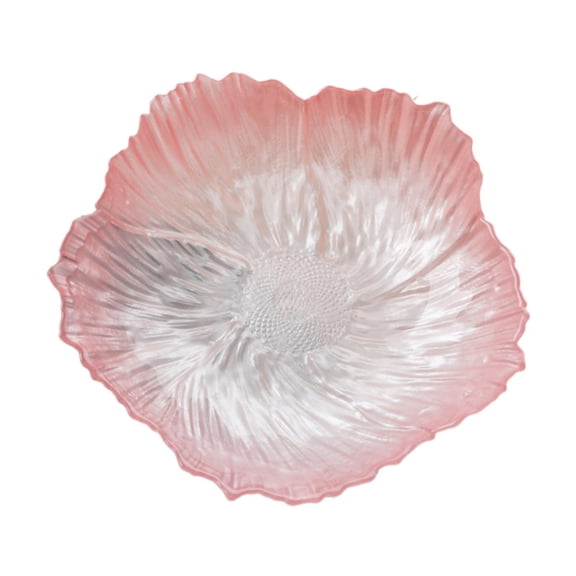 deevoka Luxury Flower Glass Plate Snack Holder for Cake Fruit Kitchen Counter Office L L