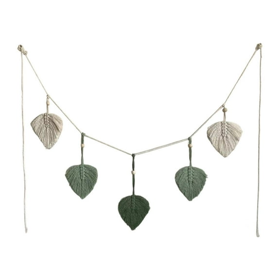 deevoka Macrame Wall Hanging Leaf Tapestry Bohemian Tassel for Bathroom Dorm Nursery