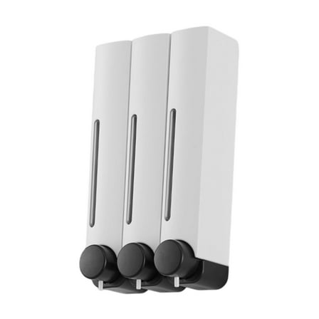 deevoka Manual Soap Dispenser Wall Mounted Large Capacity Three Head for RV Washroom White