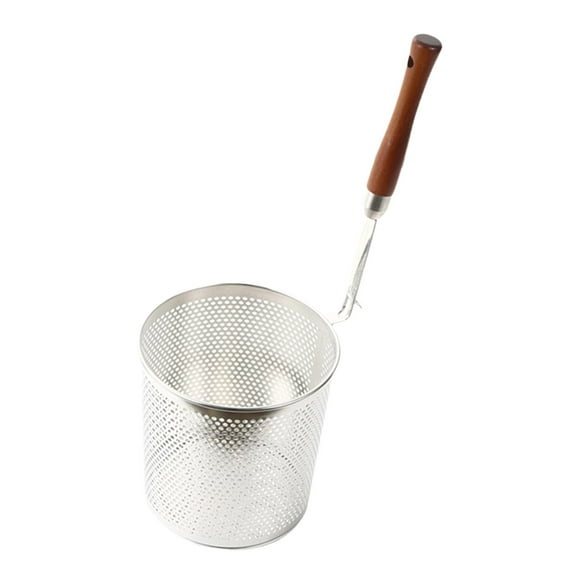 deevoka Mesh Food Strainer Fine Sieve Frying Serving Basket for Chips Camping Frying 18cm