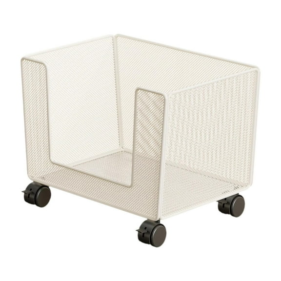 deevoka Mesh Rolling File Cart with Wheels Portable for Office Handbag School White