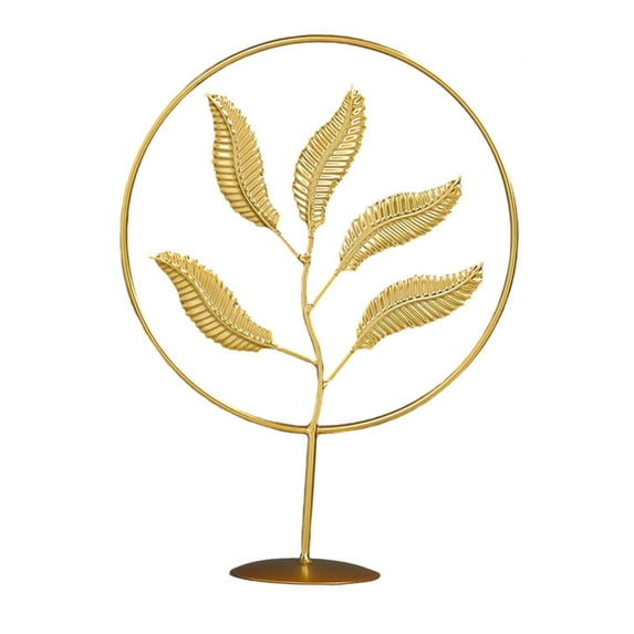 deevoka Metal Abstract Statue Figurine Table Decoration Golden Color Decorative Handmade B