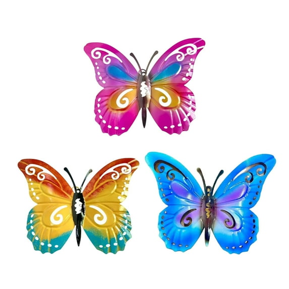 deevoka Metal Butterfly Wall Decor Wall Art Sculpture for Bedroom Centerpiece Office 3pcs