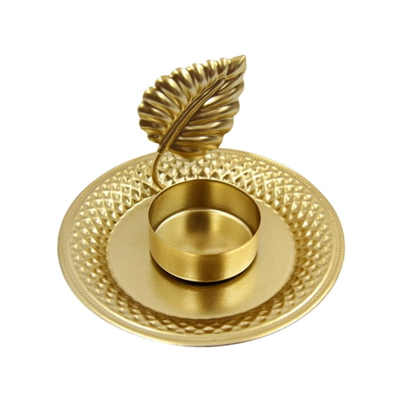 deevoka Metal Candlestick Pillar Candle Holder Candelabra for Home Decor Table Centerpiece Ornament Candle Stand for Festival Desktop Banana Leaves