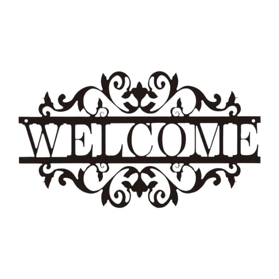 deevoka Metal Welcome Door Sign Decorative House Plaque for Entrance Garden Entryway