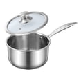 thumbnail image 1 of deevoka Milk Pan Scratch Resistant Frying Pan Round Soup Pan for Camping Home Hiking 18cm, 1 of 9