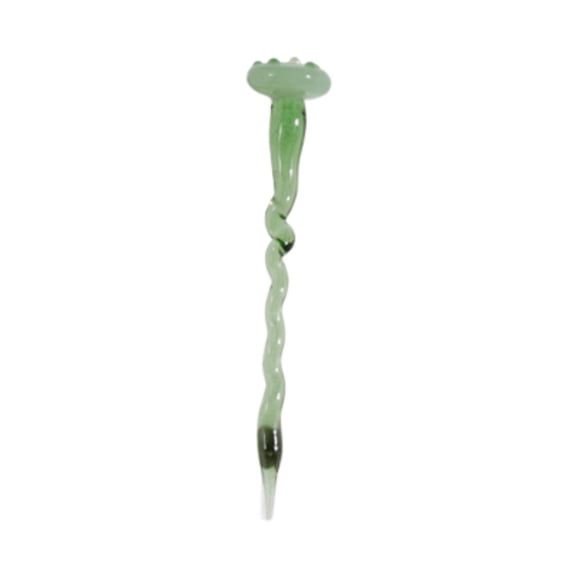 deevoka Mini Glass Faux Branch Artificial Flower for Home Wedding Room Green Lotus