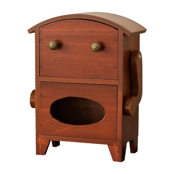 deevoka Mini Storage Cabinet Convenient Robot Shaped for Desk Living Room Countertop Brown