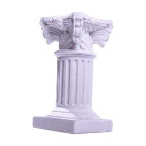 deevoka Miniature Roman Pillar Statue Pedestal Stand Holder Greek Column White