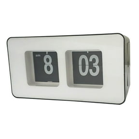 deevoka Modern Auto Flip Clock Simple Table File Clocks Christmas Gift Decor White