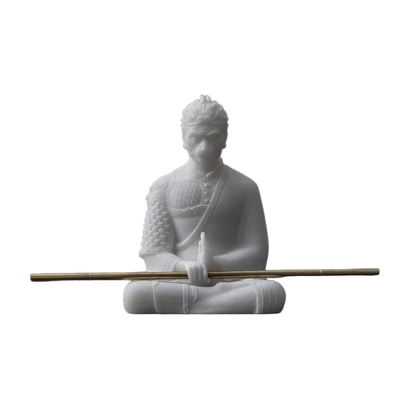 deevoka Monkey King Statue Figurine Collectable Birthday Gift Ornament Sun Sculpture for Desktop Garden Office Aquarium Decor White