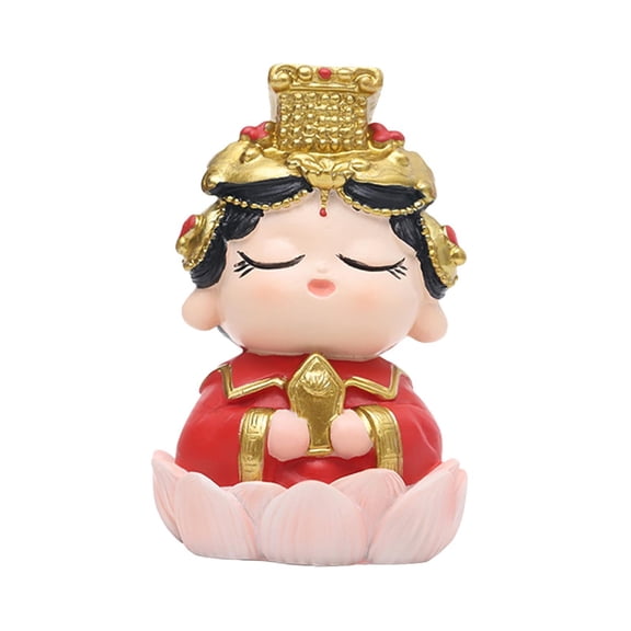 deevoka Mother Goddess Statue Artwork Resin Figurine for Desk Fireplace Bedroom Lotus Base