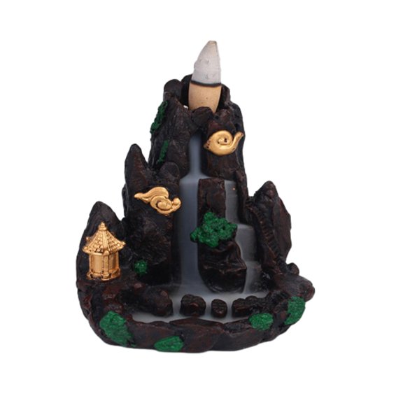 deevoka Mountain Waterfall Backflow Burner Tabletop Decoration Versatile 9.5cmx10cmx10cm