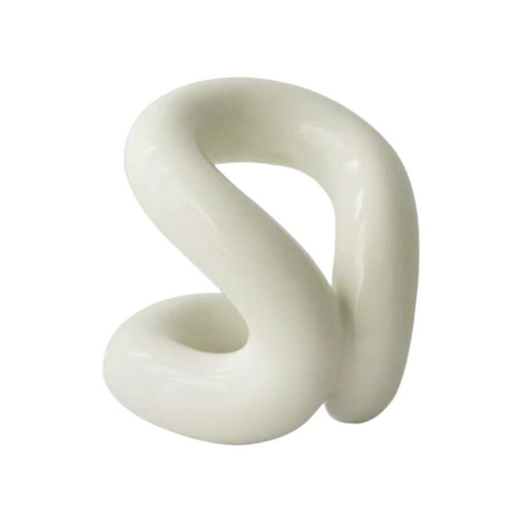 deevoka Multifunctional Ceramic Holder Ceramic Knot Flower Vase for Entrance Cabinet White