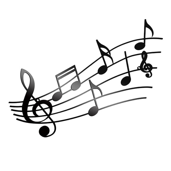 deevoka Music Note Wall Hanging Ornament Decorative Gift Hallway Music Note Figurine 500mmx268mm