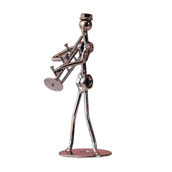 deevoka Musical Man Statue Desk Decoration Home Decor Musician Player Sculpture for Home Trumpet