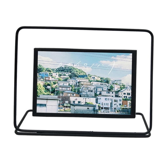 deevoka Nordic Style Glass Picture Frame for Home Office with Glass Front Simple Photo Frame Black Horizontal