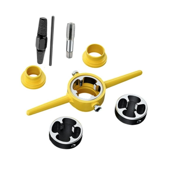 deevoka PVC Thread Maker Tool Screw Extractor Set Bolt Removal Tool Accessory 1/2 3/4 1 inch Dies Reusable Double Head Plumbing Tool 0.75 inch Thread Tap