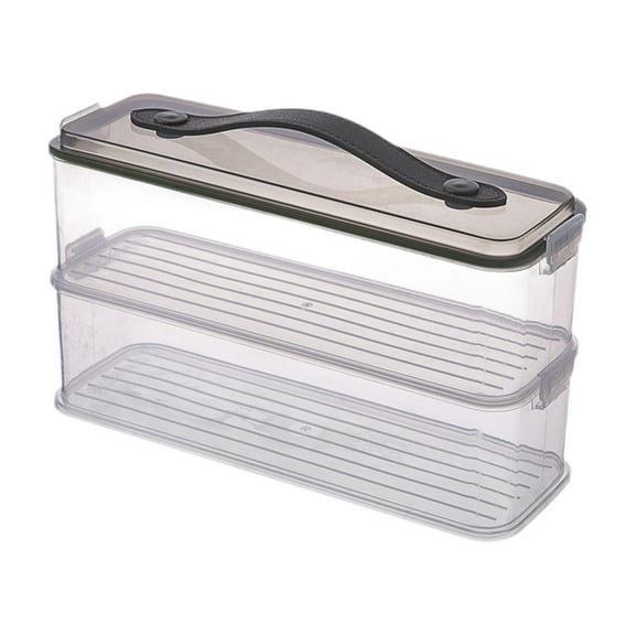 deevoka Pasta Container with Handle Airtight Spaghetti Keeper Vegetables Snacks Pantry Double Layer