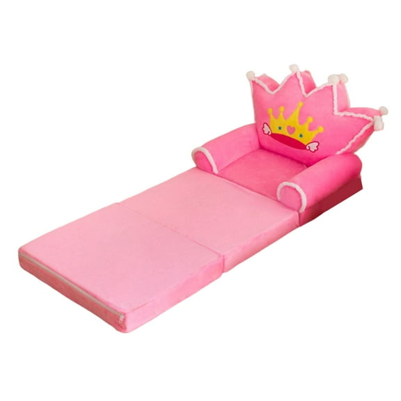 deevoka Pink Foldable Kids Sofa Backrest Armchair, 2 in 1 Foldable Children Sofa Cute Cartoon Lazy Sofa Children's Sofa Bed for Bedroom Living Room