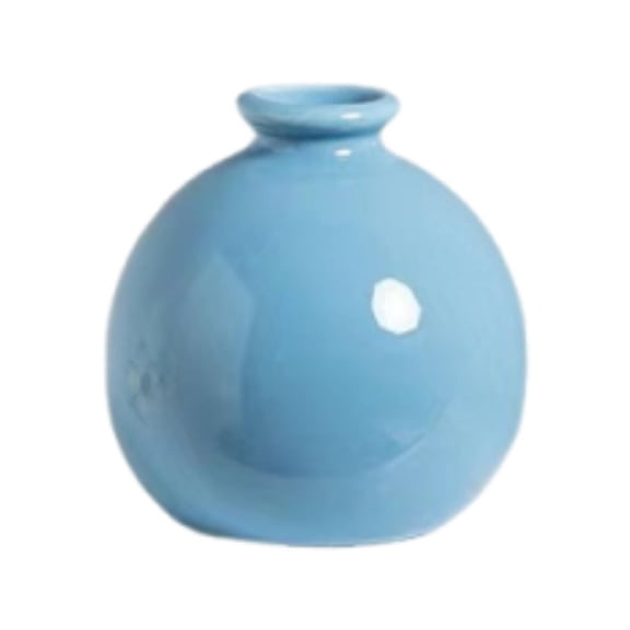 deevoka Plant Pot Home Table Centerpiece Desktop Small Bookshelf Ceramic Flower Vase Blue
