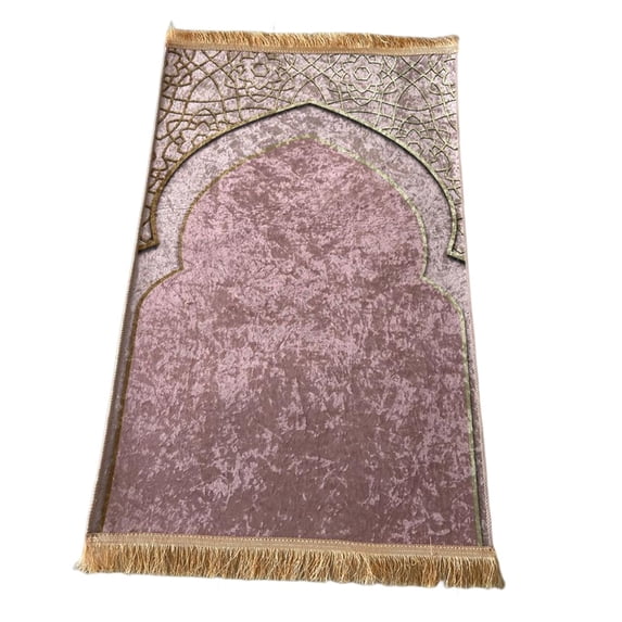 deevoka Prayer Rug Decoration Exquisite Polyester Nonslip for Eid Travel Meditation Pink