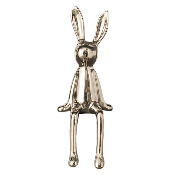 deevoka Rabbit Statues Centerpiece Animal Figurines Rabbit Sculptures for Bedroom Office silver