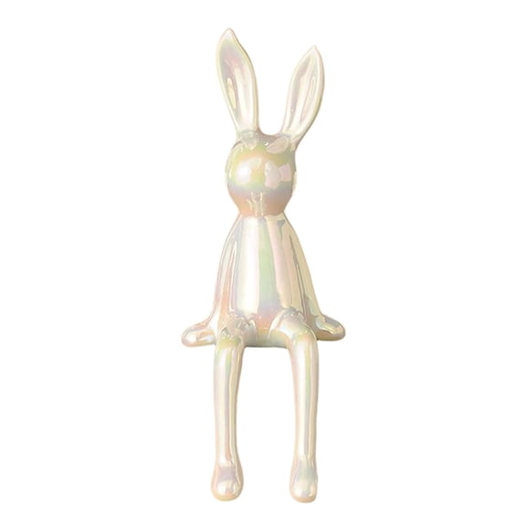 deevoka Rabbit Statues Centerpiece Animal Figurines Rabbit Sculptures for Bedroom Office white