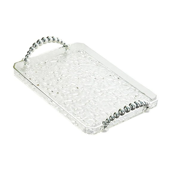 deevoka Rectangle Serving Tray Bathroom Vanity Organizer for Bedroom Bedside Kitchen Clear Edge