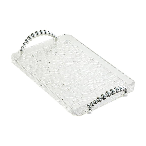 deevoka Rectangle Serving Tray Bathroom Vanity Organizer for Bedroom Bedside Kitchen Clear