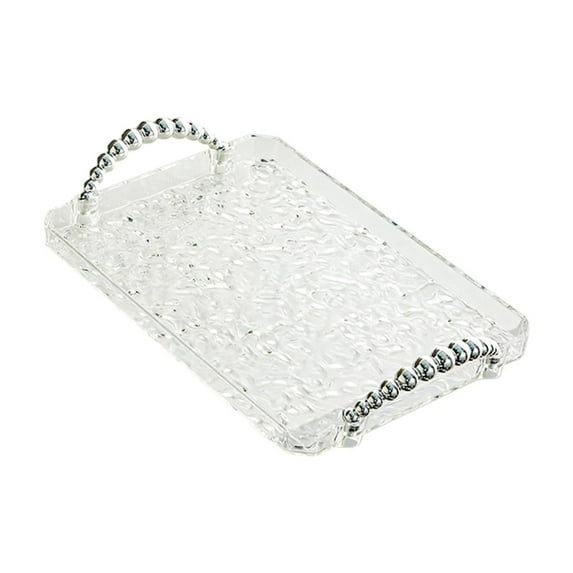 deevoka Rectangle Serving Tray Bathroom Vanity Organizer for Bedroom Bedside Kitchen Clear