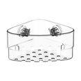 thumbnail image 1 of deevoka Removable Suction Cup Corner Shelf Bathroom Storage Shelf for Kitchen Toilet Clear, 1 of 9