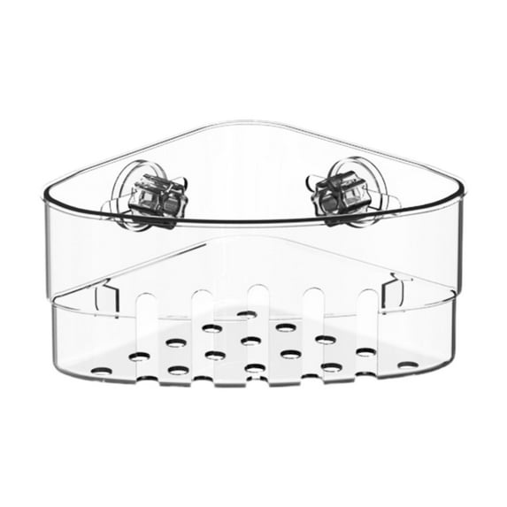 deevoka Removable Suction Cup Corner Shelf Bathroom Storage Shelf for Kitchen Toilet Clear