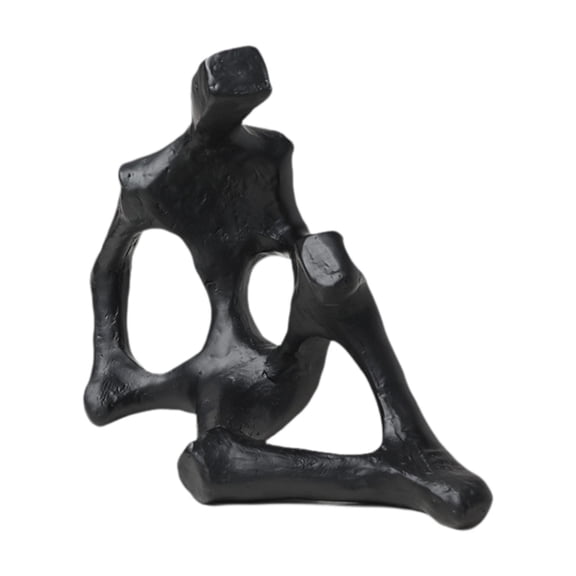 deevoka Resin Abstract Thinker Statue Collectible Figurine for Hotel Libraries Shelf Black