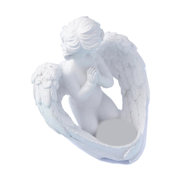 deevoka Resin Angel Wing Candle Holder Candlestick Holder, Exquisite Angel Statue Figurines for Votive Candles, Party Prayer Candles, Anniversary Hotel