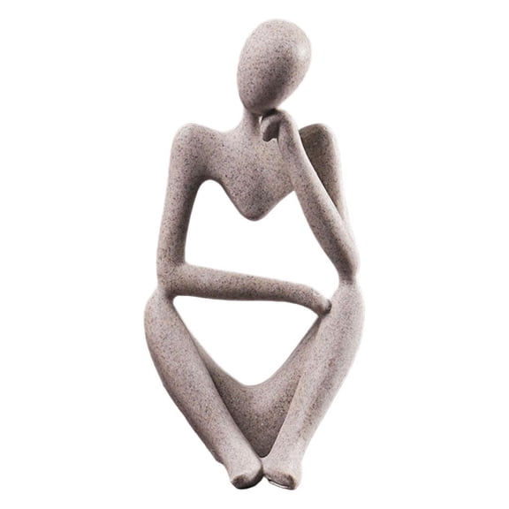 deevoka Resin Thinker Sculpture Statue Character Figurines Home Decor Artwork Office Desktop Ornament Birthday Gifts Modern Home Figurine Ornaments Thinking left