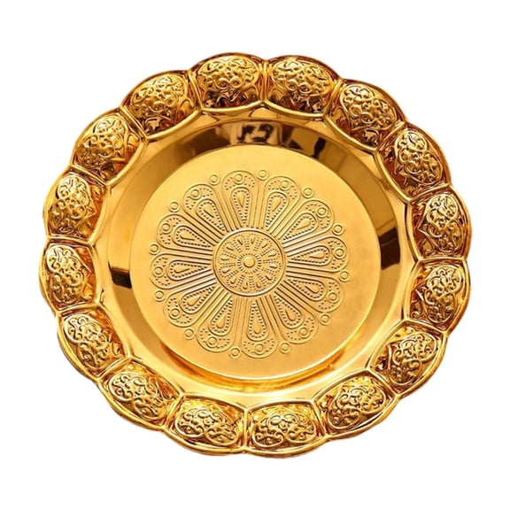 deevoka Round Decorative Tray Candle Holder Tray Modern Display Vanity Tray Necklace Tray for Earrings Makeup Perfume Vanity Dresser