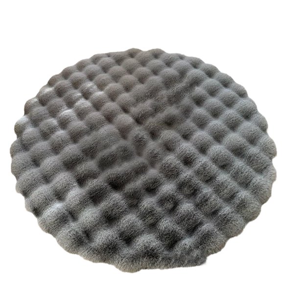 deevoka Round Plush Rug Nonslip Bottom Contemporary Entry Rug Area Rug Soft Floor Carpet Gray