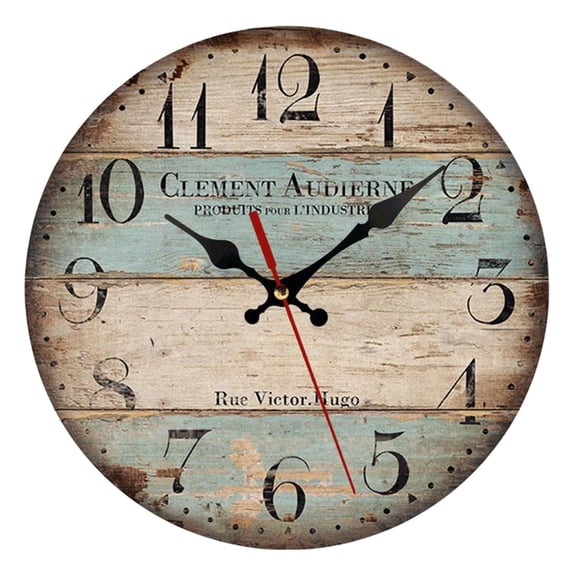 deevoka Round Roman Numeral Clock 12 Inch Size Rustic Farmhouse Dial Large Numbers A