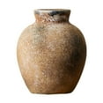 thumbnail image 1 of deevoka Rustic Ceramic Vase Wabi Bud Vase Desktop Display Farmhouse Flower Vase Rust 12.7x12.7x15cm, 1 of 9