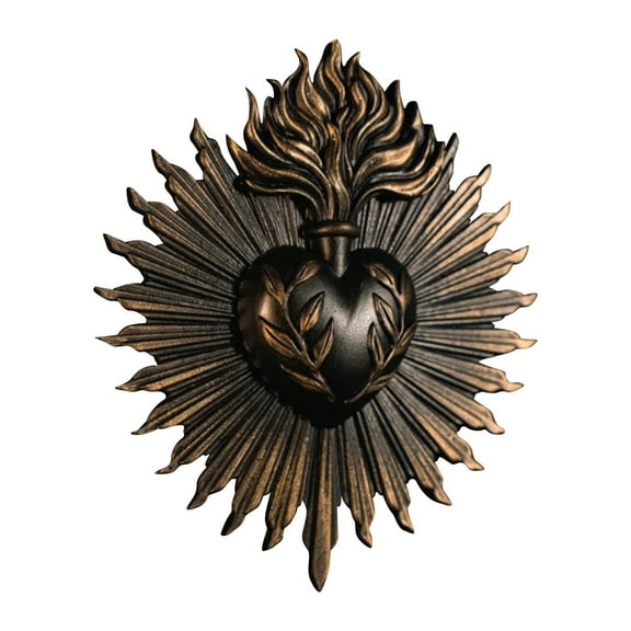 deevoka Sacred Hearts Wall Plaque Art Home for Living Room Housewarming Gifts Kitchen black