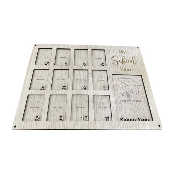 deevoka School Picture Frame 13 Photos Wood Photo Frame for Home Bedroom Living Room Wooden Color