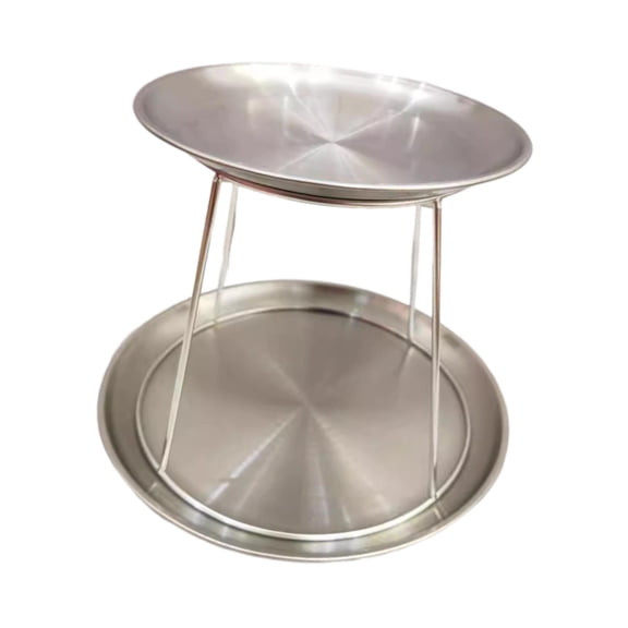 deevoka Seafood Stand Set 2 Tier Round Sturdy Seafood Tray Rack for Wedding Birthday Shallow dish