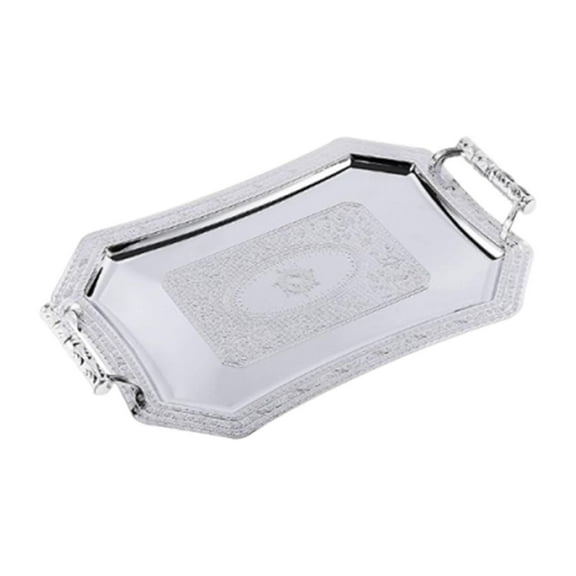 deevoka Serving Tray Cake Stand Organizer Ornament for Parties Weddings Home Kitchen Silver