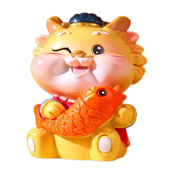 deevoka Shaking Head Chinese New Year Dragon Figurine Car Dashboard Decoration Animals Style C