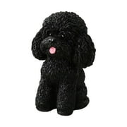 deevoka Sitting Dog Statue Garden Puppy Sculpture Collectibles Indoor and Outdoor Decor Resin Animal Figurine for Yard Porch Entrance Black