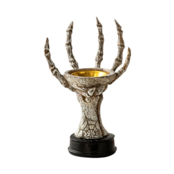 deevoka Skeleton Hand Holder Artwork Spooky Claw Burner for Dining Room Party Office Grey White
