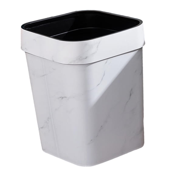 deevoka Small Bathroom Trash Can Open Mouth Garbage Container Basket Rubbish Bin Garbage White