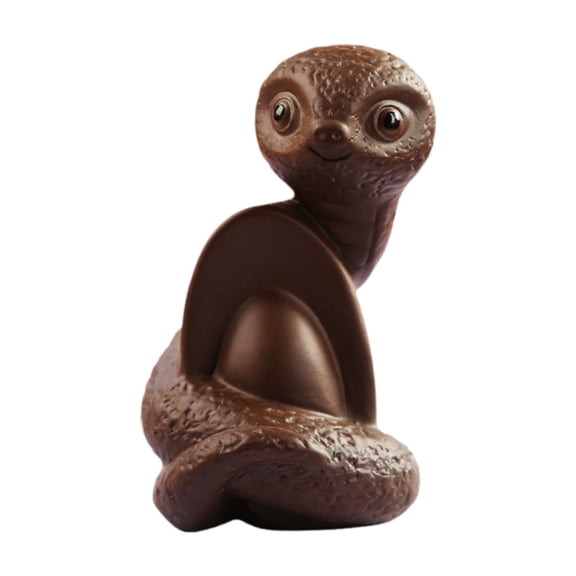 deevoka Snake Statue Bookshelf Desktop Office Tea Pet for Tearoom Tea Lovers Bedroom Dark Brown